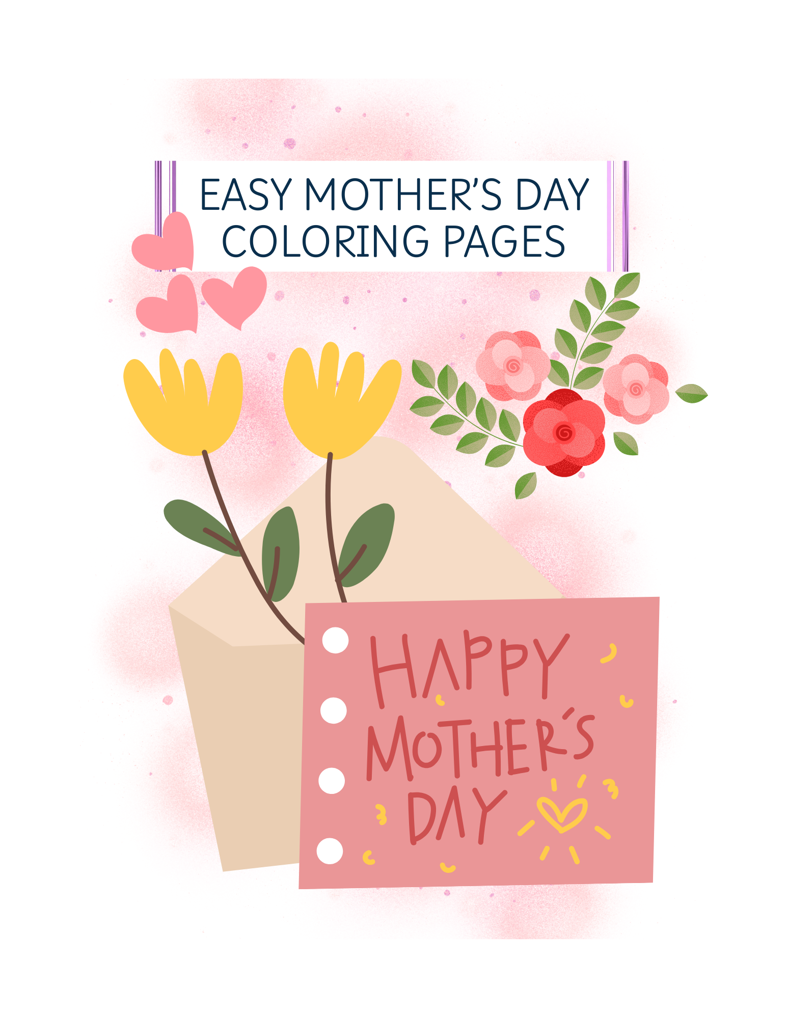 20 Simple Mother's Day Coloring Sheets for children. Seasonal, Holiday Printables
