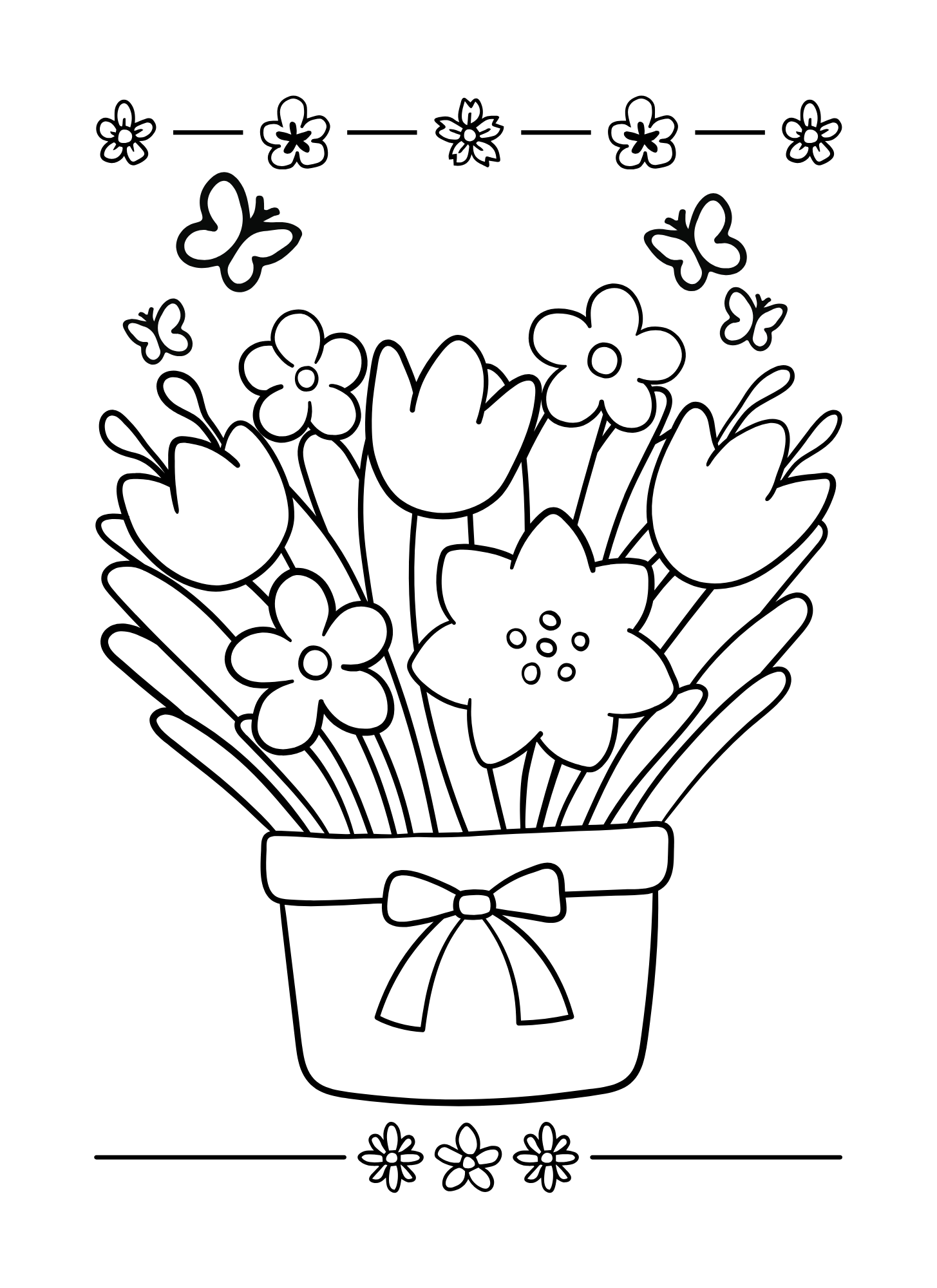 25 Simple SPRING Themed coloring pages for children